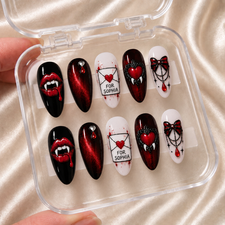 Vampire Love Letter - Personalized Press-On Nails