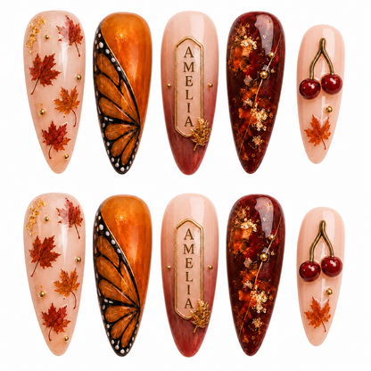 Golden Ember - Personalized Press-On Nails