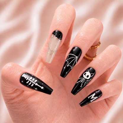 Skeleton Bat Bestie - Personalized Press-On Nails