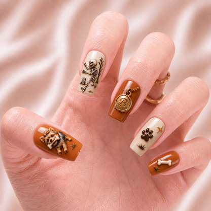 Haunted Bone Chase- Personalized Press-On Nails