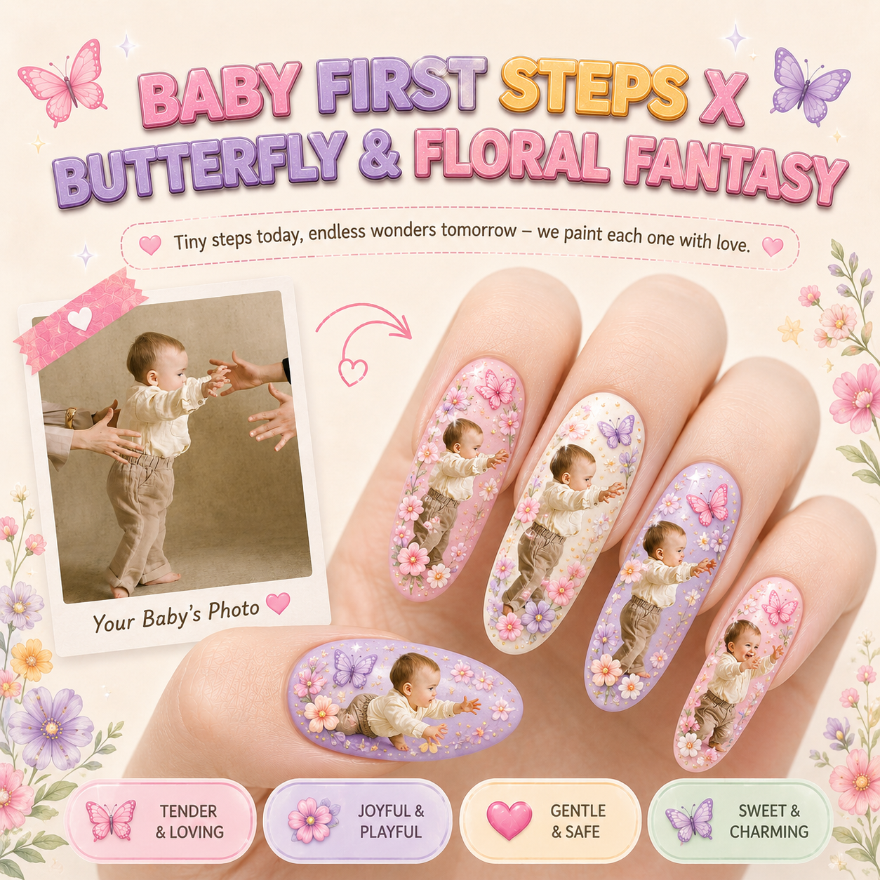 CUSTOMIZE YOUR BABY PRINTED ON NAILS
