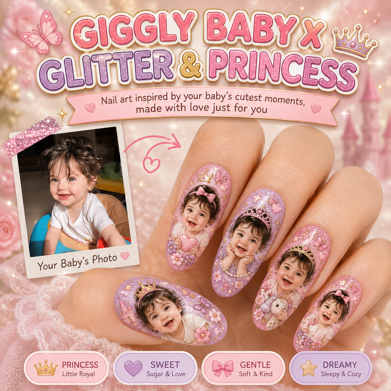 CUSTOMIZE YOUR BABY PRINTED ON NAILS