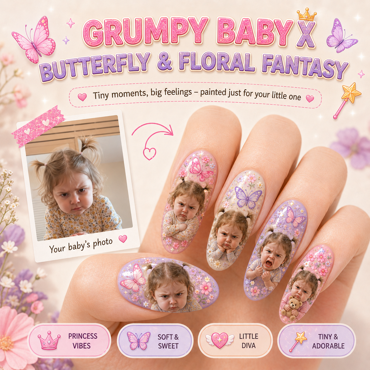 CUSTOMIZE YOUR BABY PRINTED ON NAILS