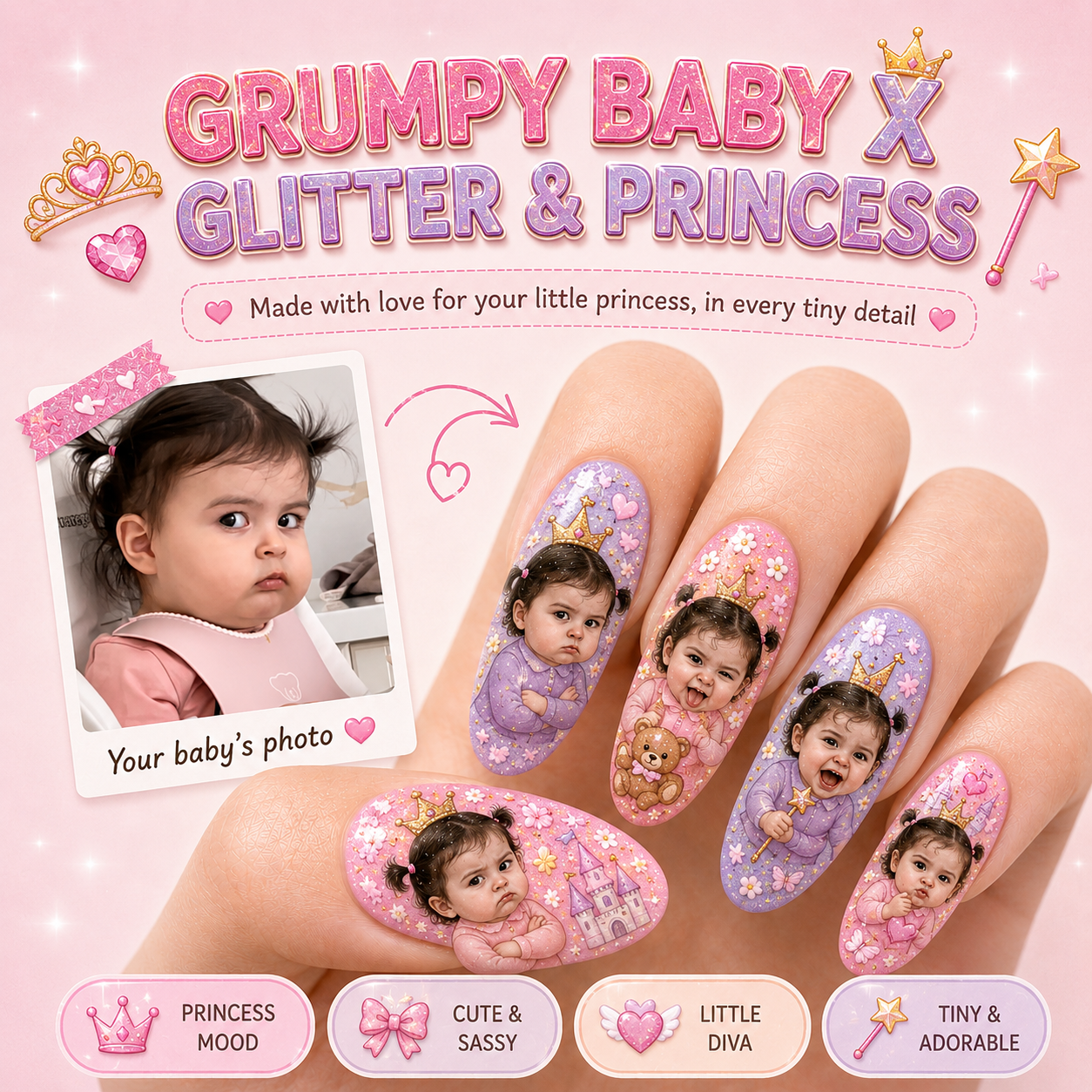 CUSTOMIZE YOUR BABY PRINTED ON NAILS