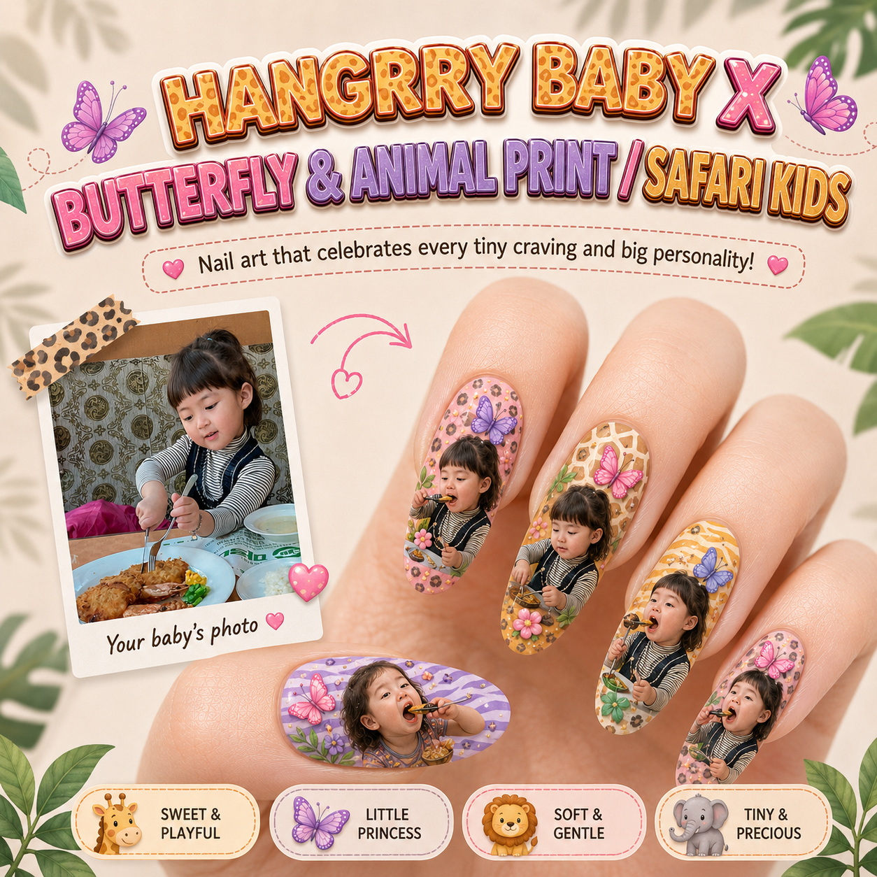 CUSTOMIZE YOUR BABY PRINTED ON NAILS