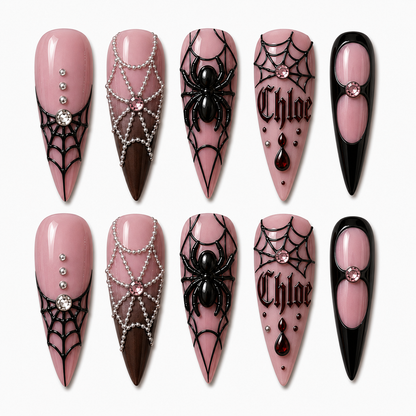 Gothic Love Web — Custom Press-On Nails