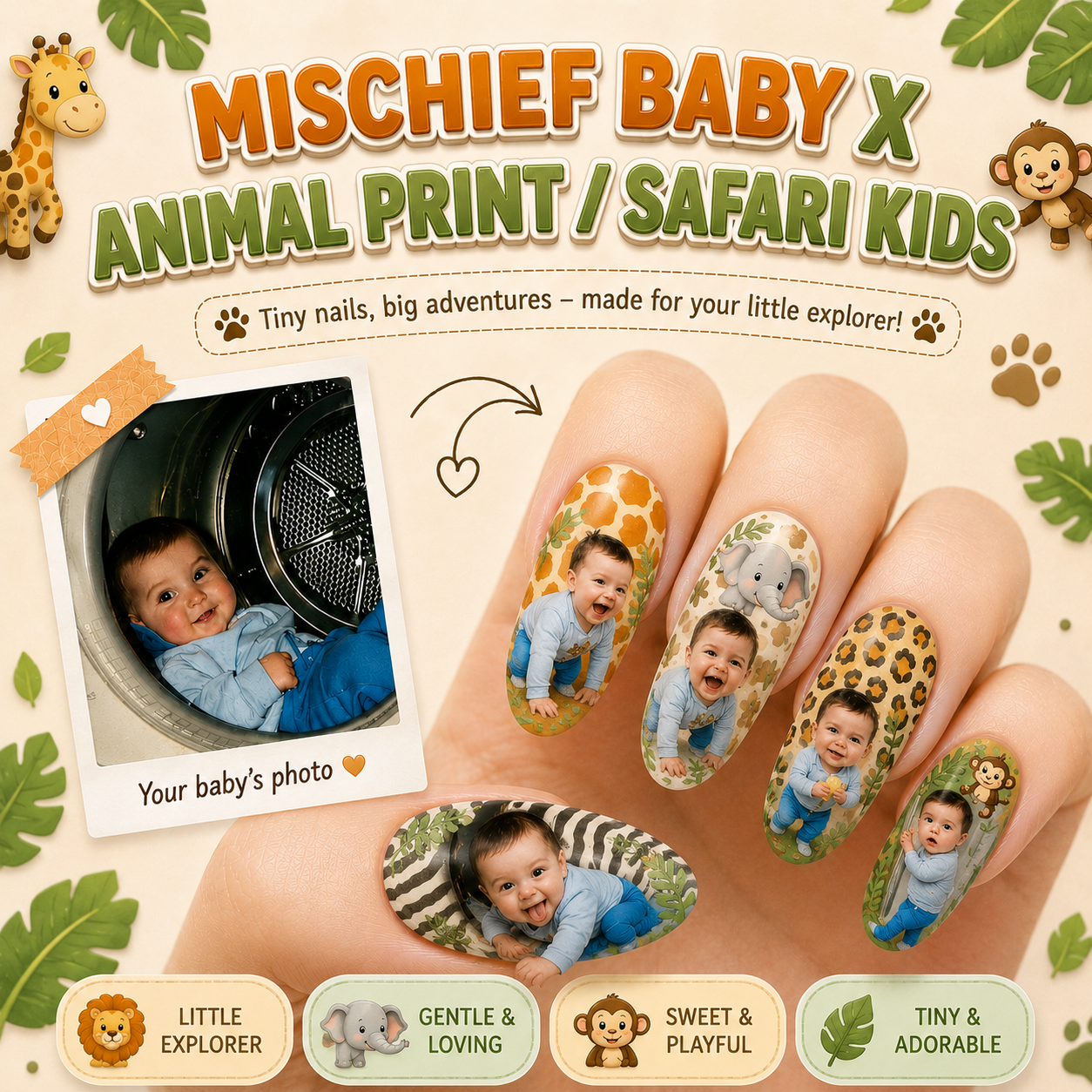 CUSTOMIZE YOUR BABY PRINTED ON NAILS