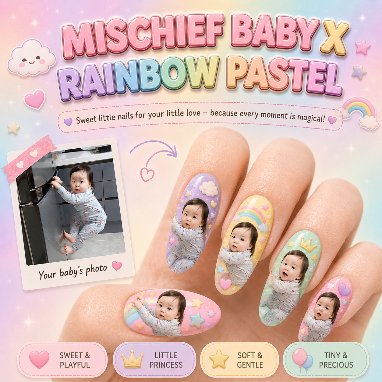 CUSTOMIZE YOUR BABY PRINTED ON NAILS