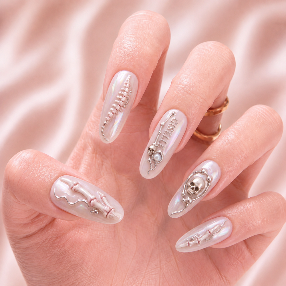 Ivory Remains - Personalized Press-On Nails