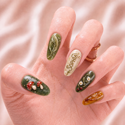 Ladybug Haven - Personalized Press-On Nails
