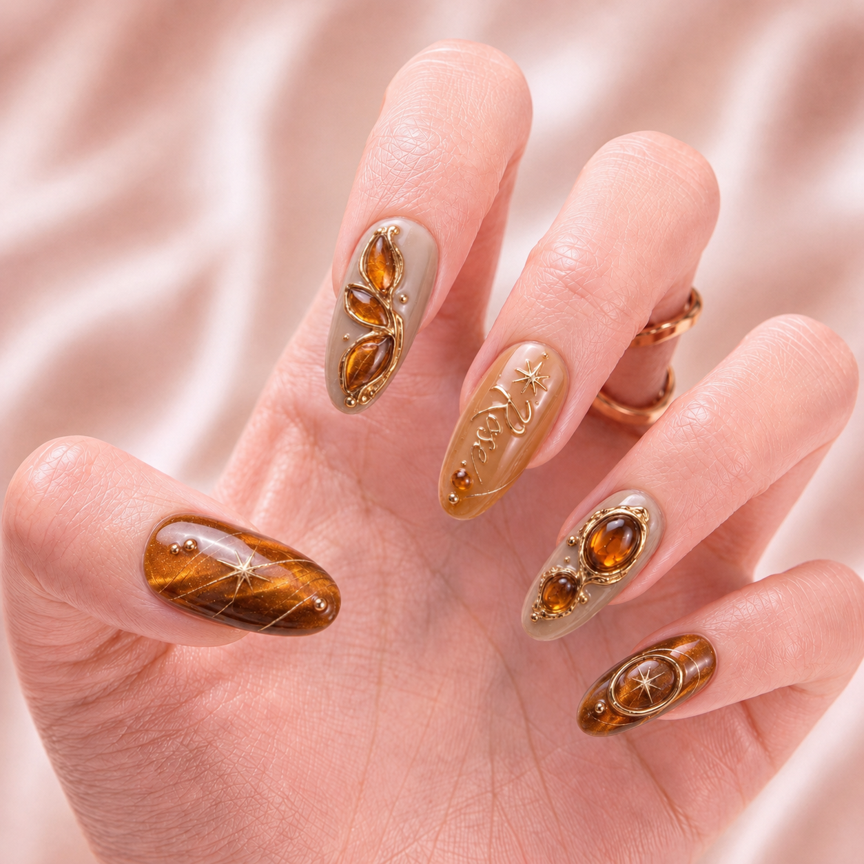 Honey Nebula - Personalized Press-On Nails