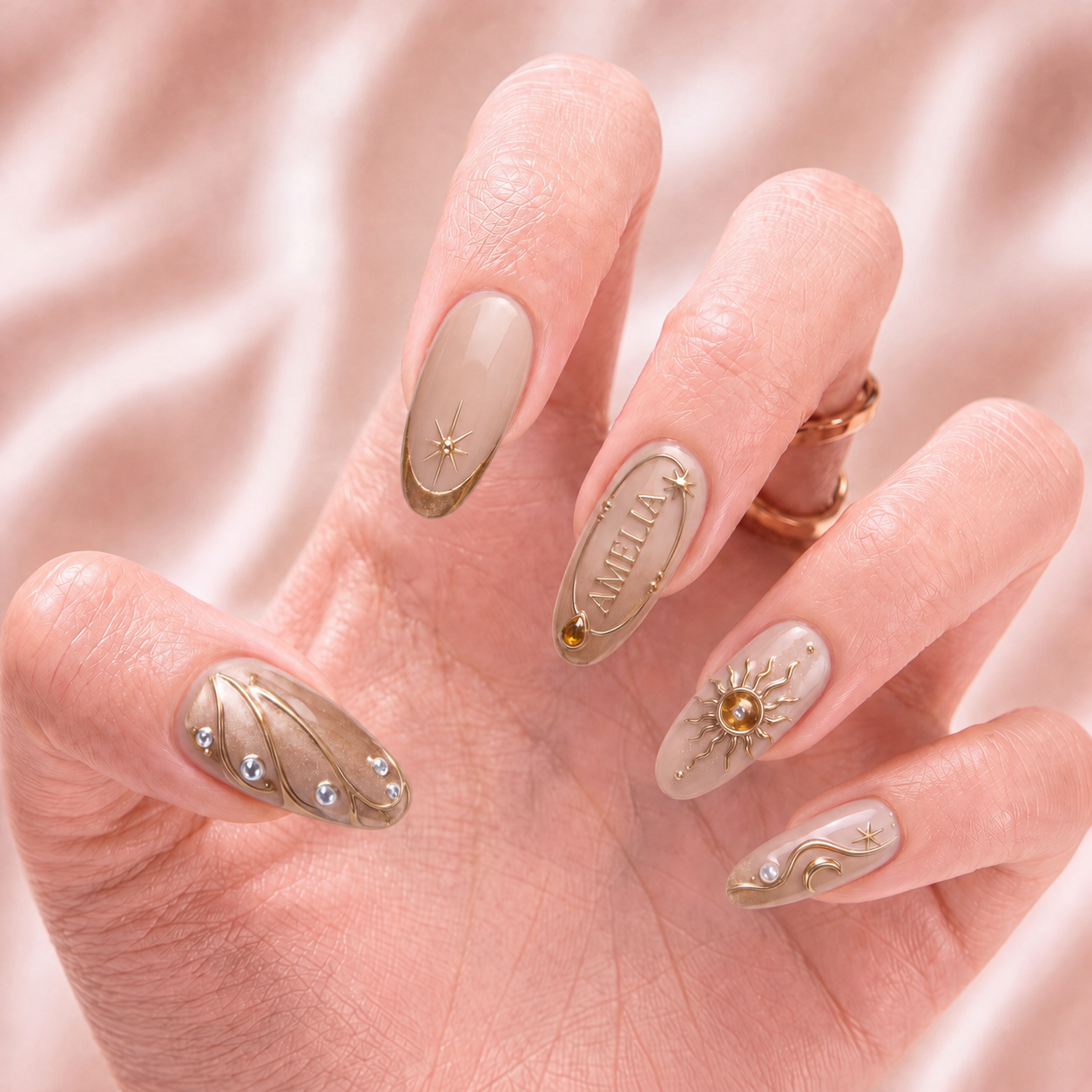 Halo of Gold - Personalized Press-On Nails