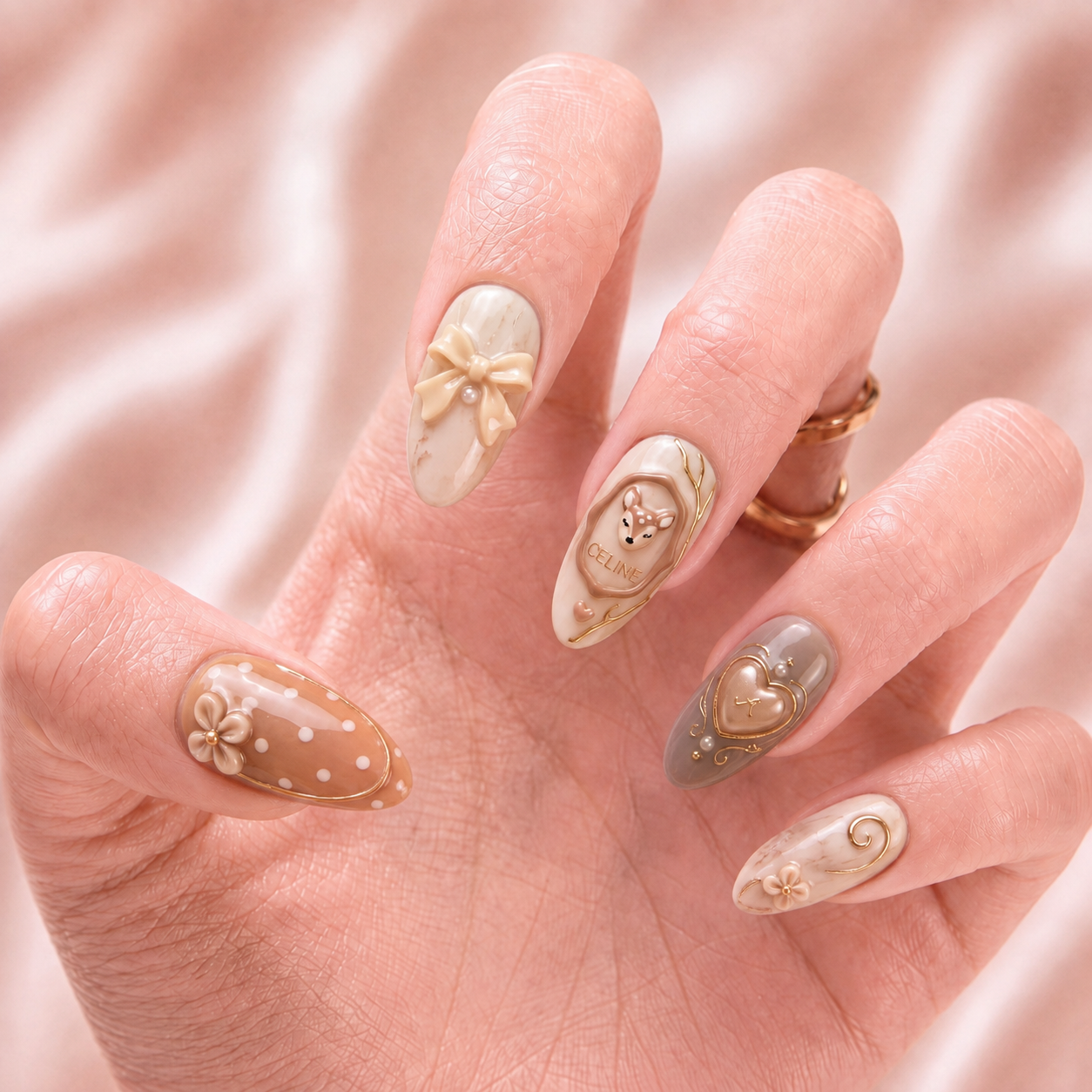 Soft Antler Charm - Personalized Press-On Nails