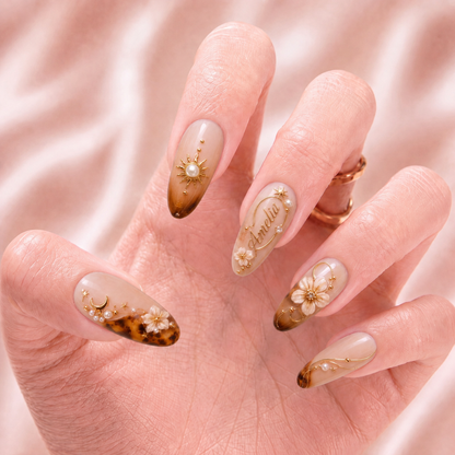 Golden Nocturne - Personalized Press-On Nails