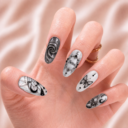 Eclipsed Ivory - Personalized Press-On Nails