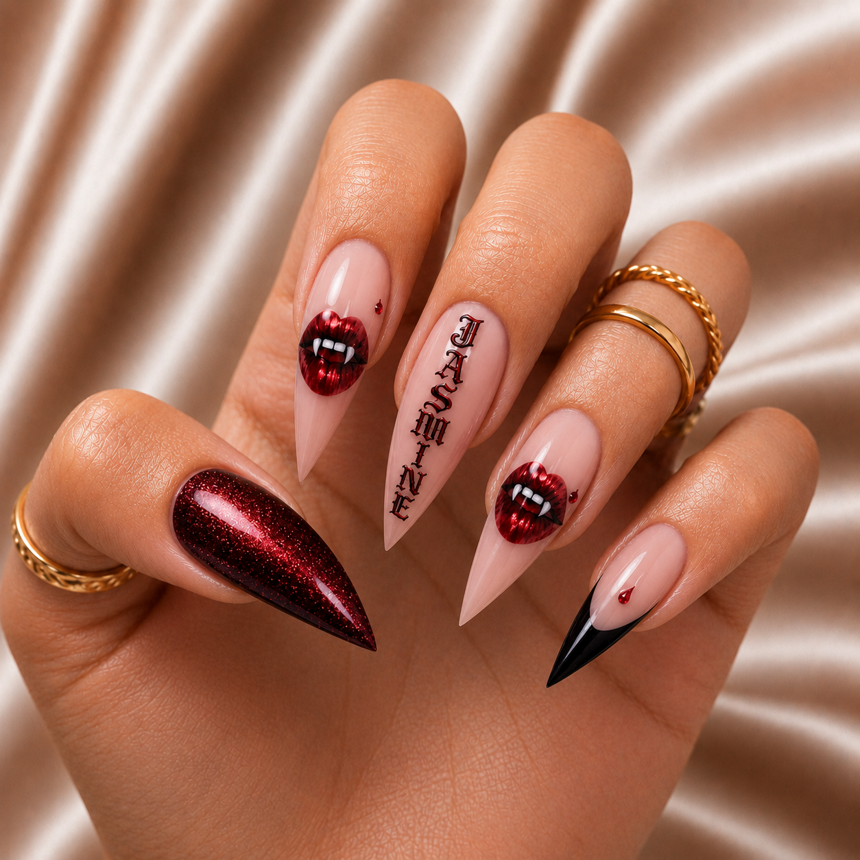 Vampire Kiss - Personalized Press-On Nails