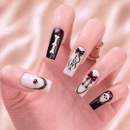 The Mourning Rose - Personalized Press-On Nails