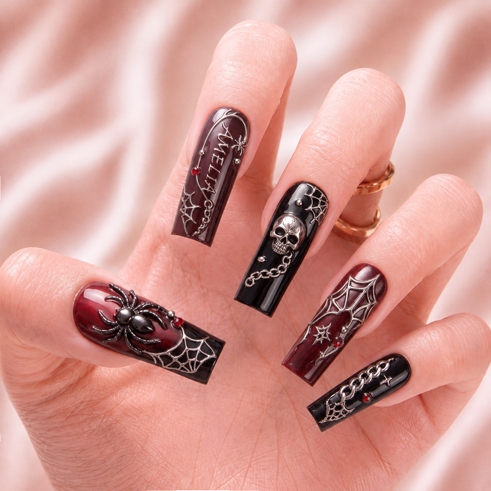 Venom & Bone - Personalized Press-On Nails