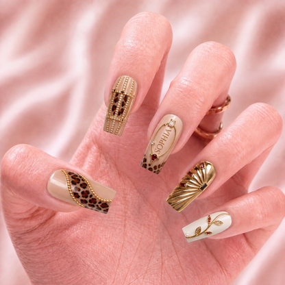 Ruby Leopard Luxe - Personalized Press-On Nails