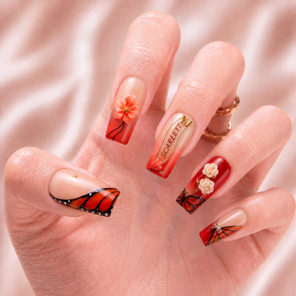 Monarch Blossom - Personalized Press-On Nails