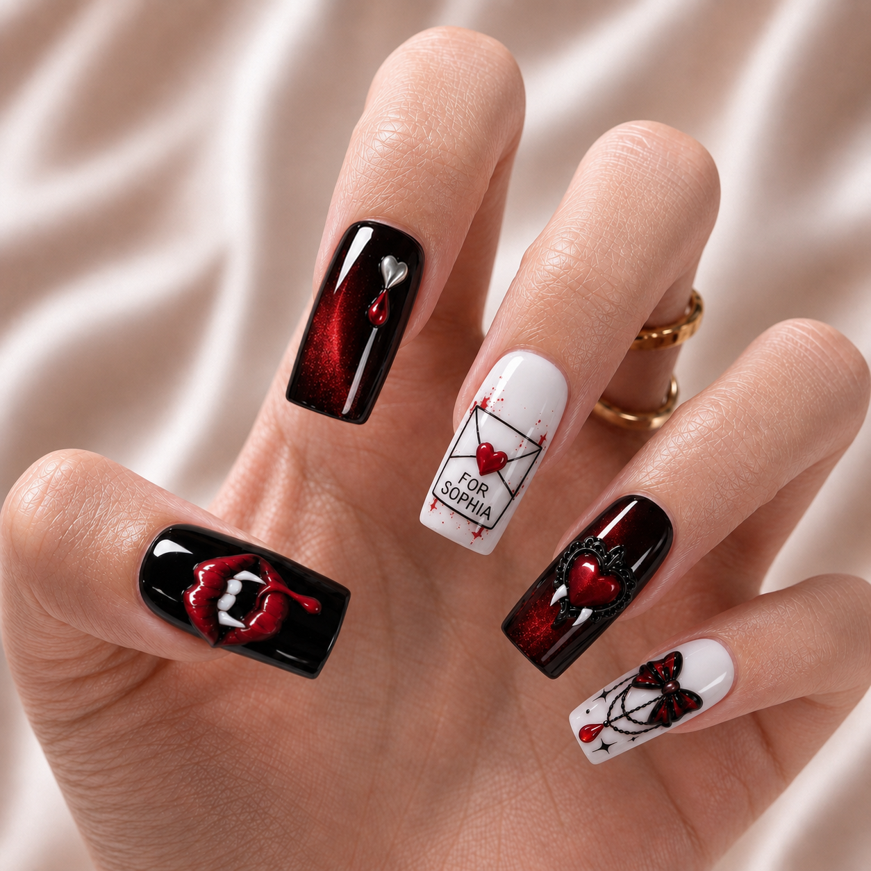 Vampire Love Letter - Personalized Press-On Nails