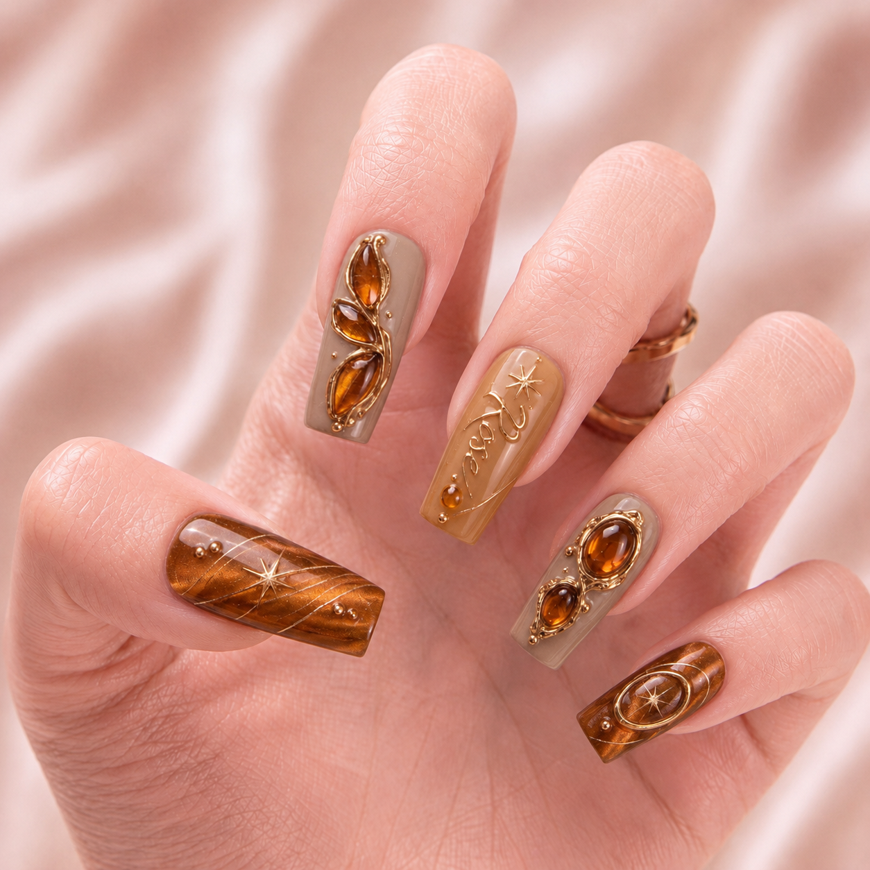 Honey Nebula - Personalized Press-On Nails