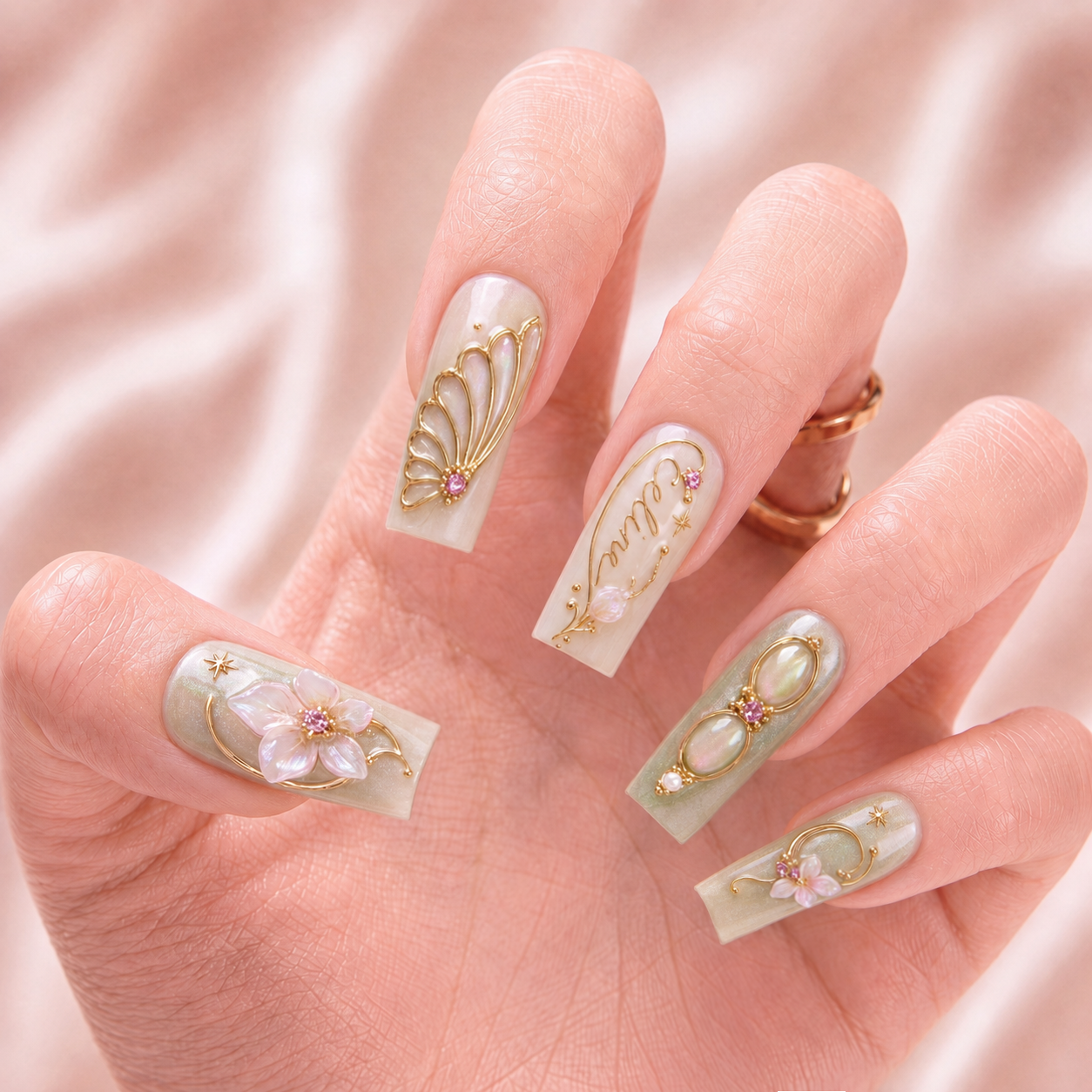 Whispering Opal - Personalized Press-On Nails