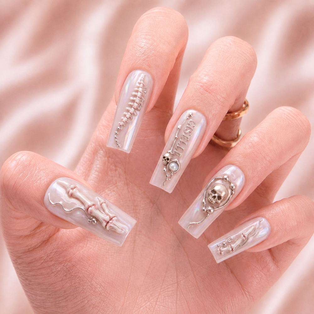 Ivory Remains - Personalized Press-On Nails