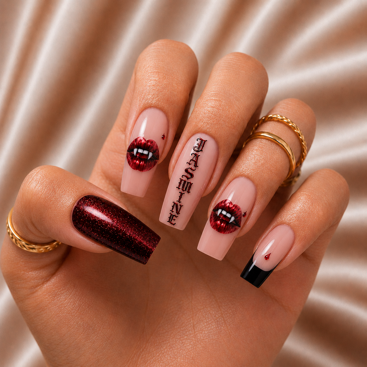 Vampire Kiss - Personalized Press-On Nails