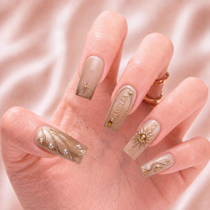 Halo of Gold - Personalized Press-On Nails