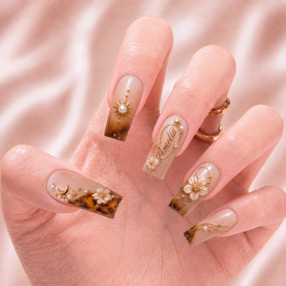 Golden Nocturne - Personalized Press-On Nails