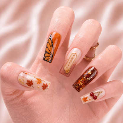 Golden Ember - Personalized Press-On Nails