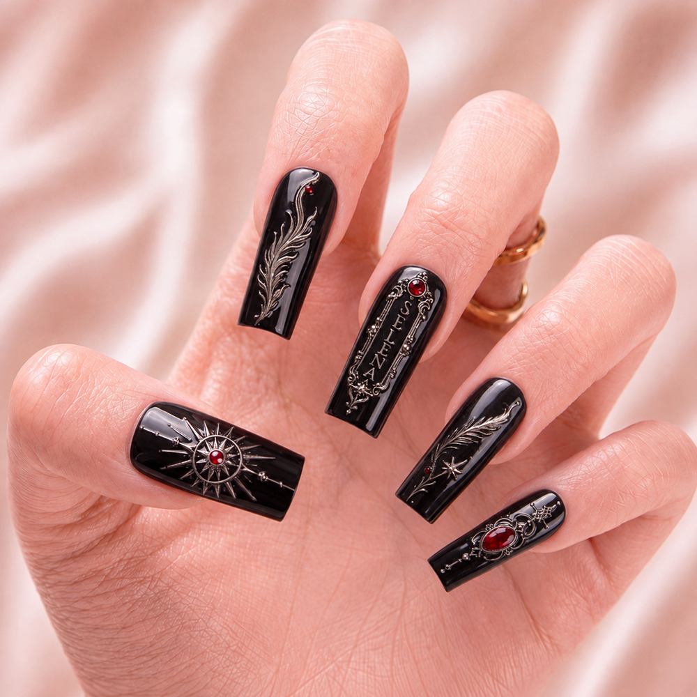Crimson Covenant - Personalized Press-On Nails
