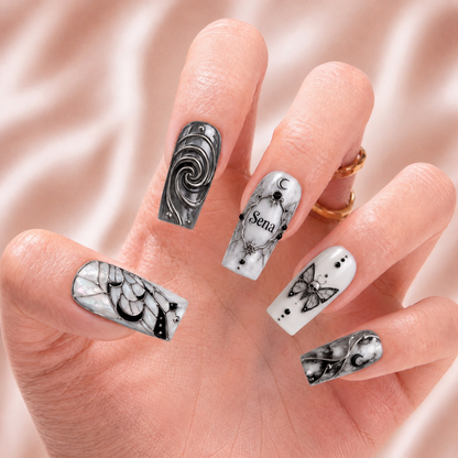 Eclipsed Ivory - Personalized Press-On Nails