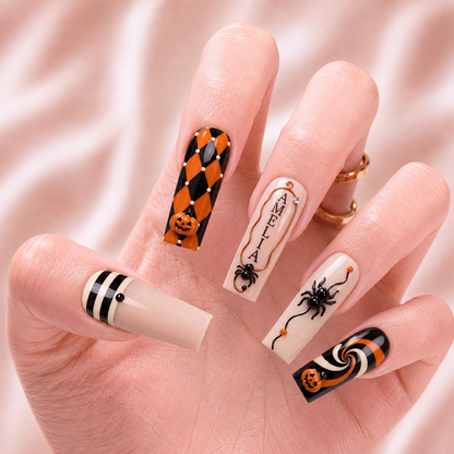Harlequin After Dark - Personalized Press-On Nails