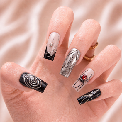 Black Halo Ritual – Personalized Press-On Nails