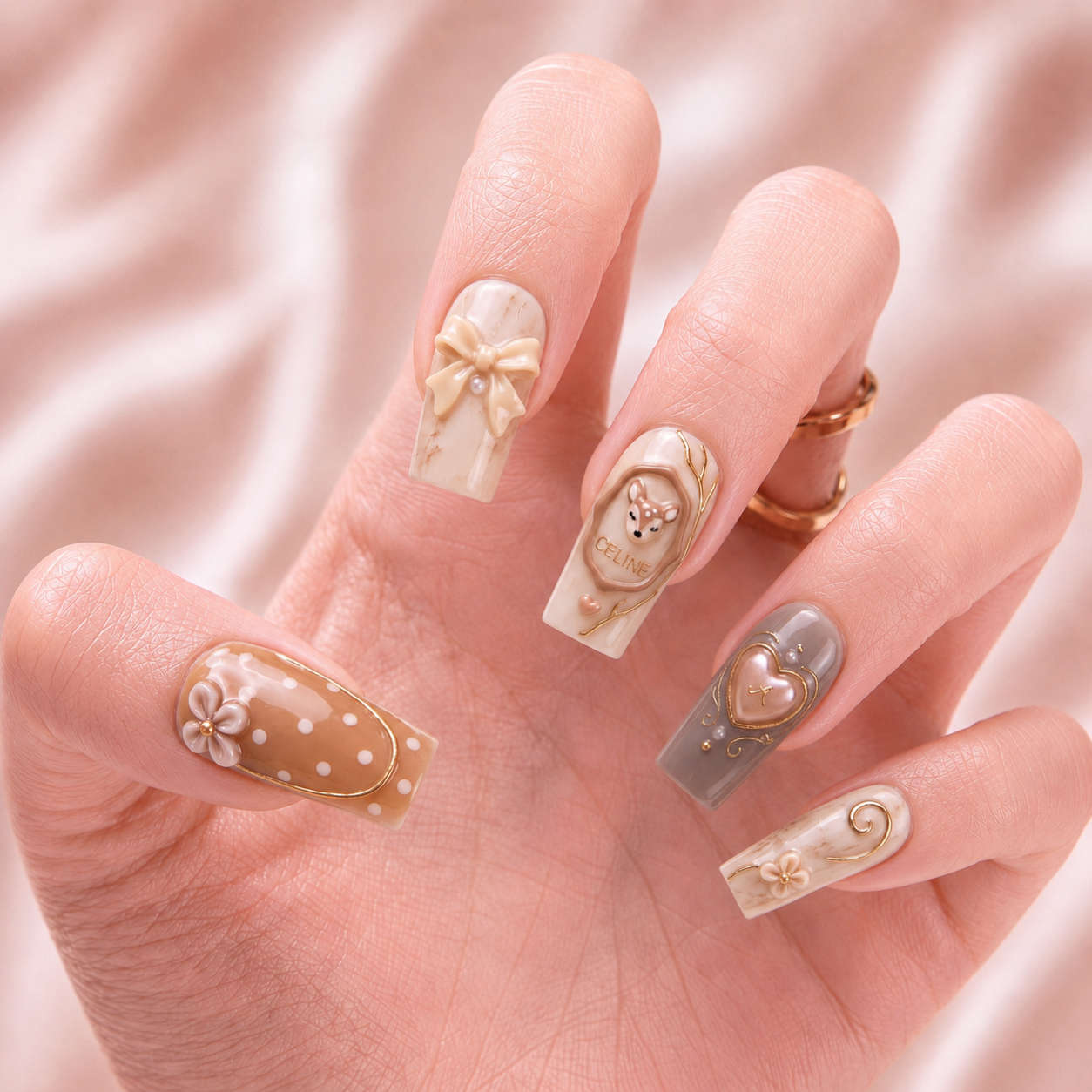Soft Antler Charm - Personalized Press-On Nails