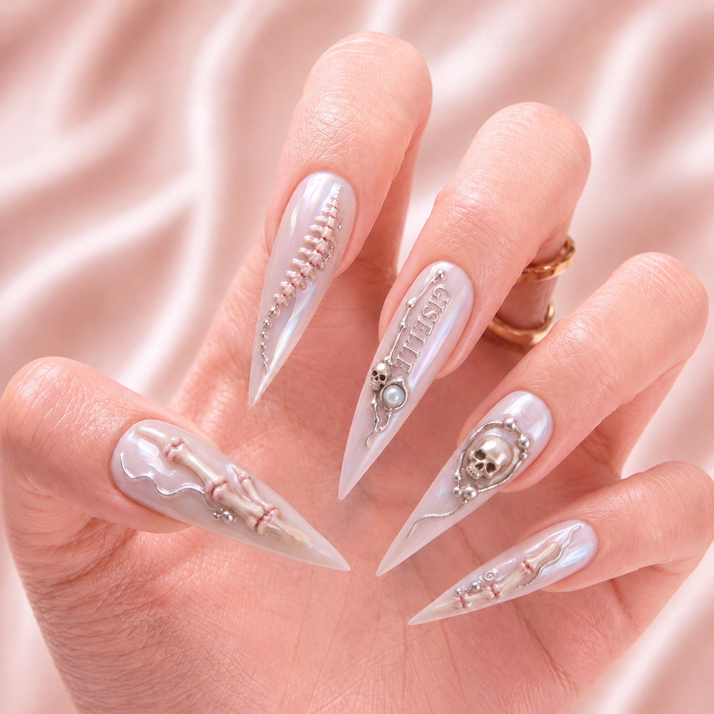 Ivory Remains - Personalized Press-On Nails