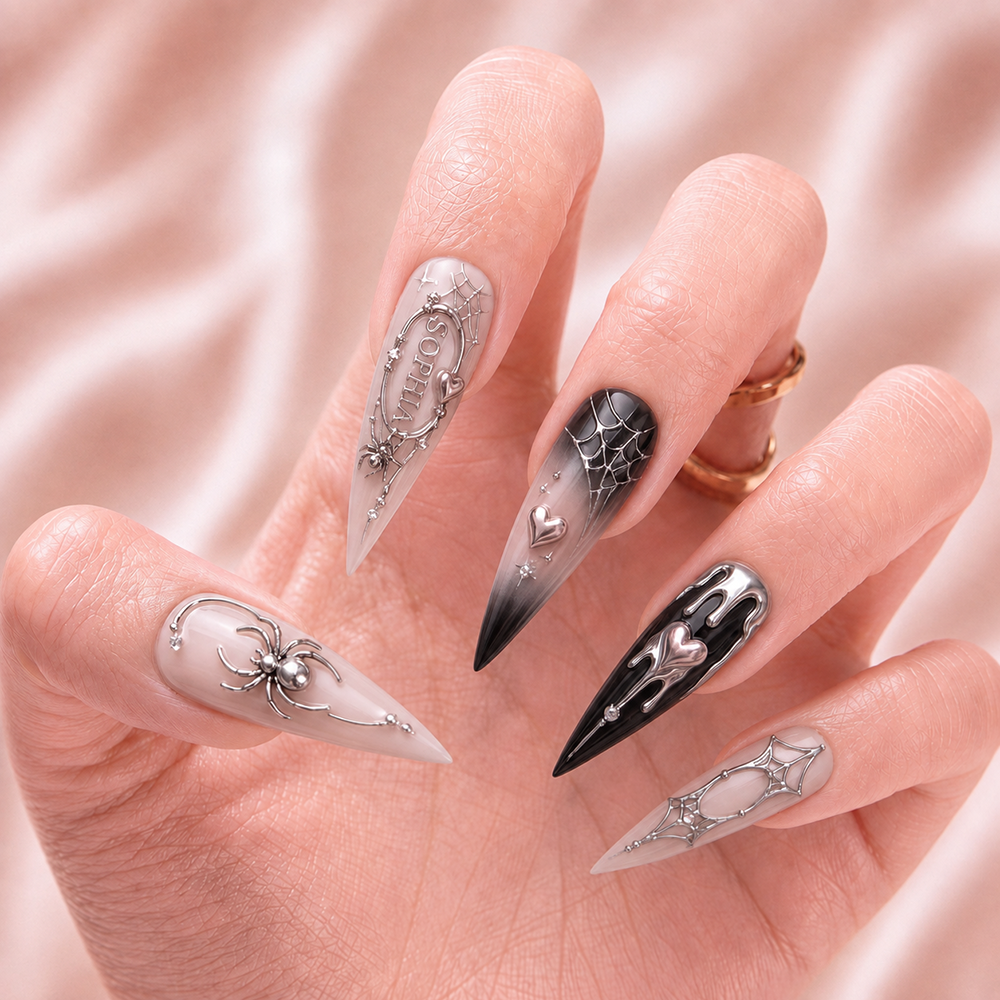 Gothic Love Trap - Personalized Press-On Nails