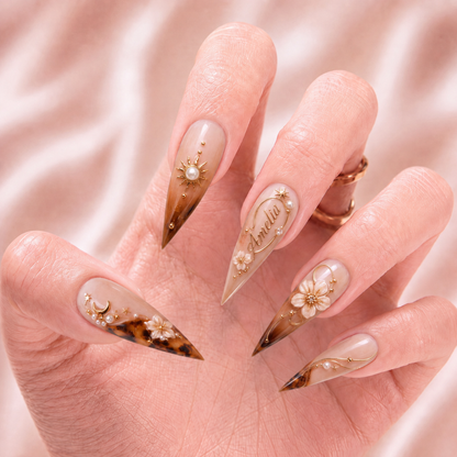 Golden Nocturne - Personalized Press-On Nails