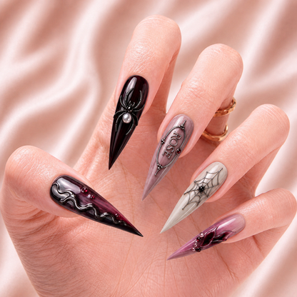 Dark Rose Affair - Personalized Press-On Nails