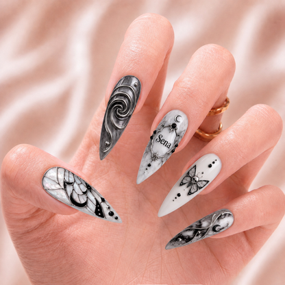 Eclipsed Ivory - Personalized Press-On Nails