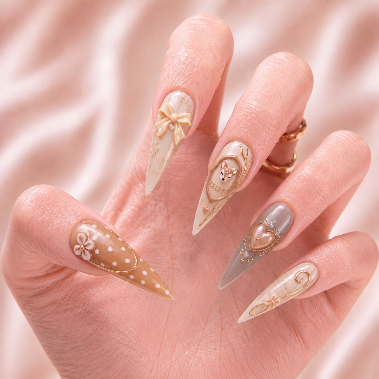 Soft Antler Charm - Personalized Press-On Nails