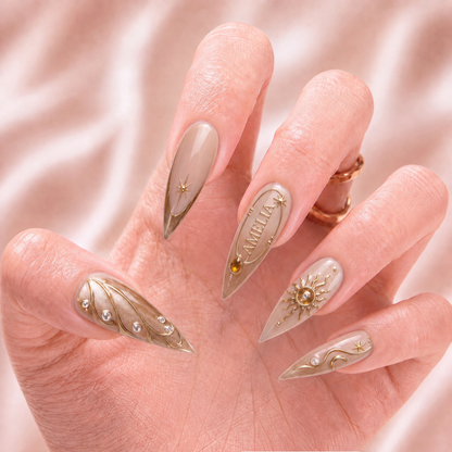Halo of Gold - Personalized Press-On Nails