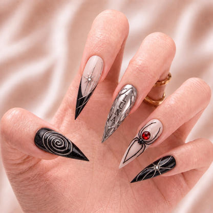Black Halo Ritual – Personalized Press-On Nails