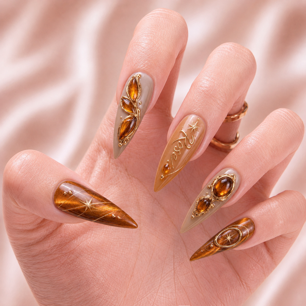 Honey Nebula - Personalized Press-On Nails