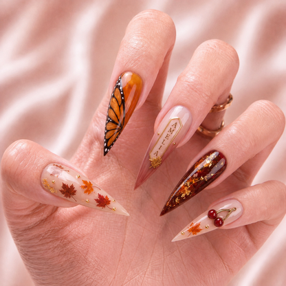 Golden Ember - Personalized Press-On Nails