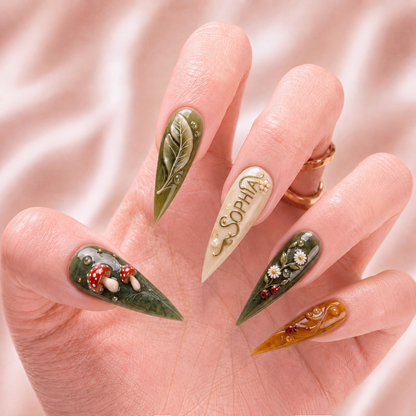 Ladybug Haven - Personalized Press-On Nails