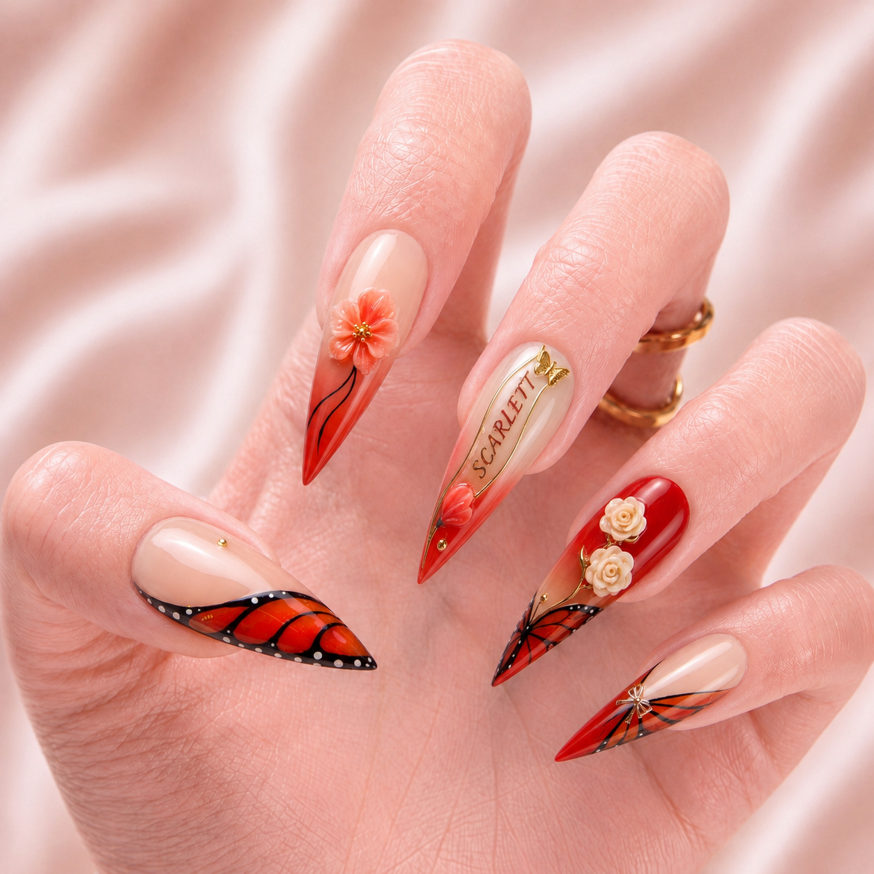 Monarch Blossom - Personalized Press-On Nails