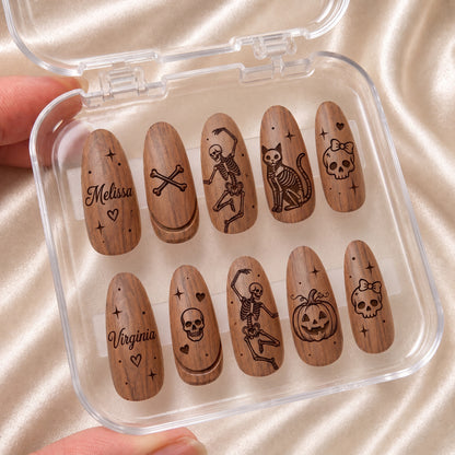 Halloween Skeleton Family – Personalized Press-On Nails